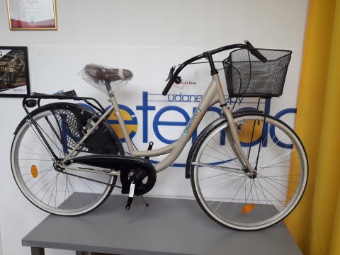 Rower Miejski Damski Jednobieg 26 Koszyk Bagażnik