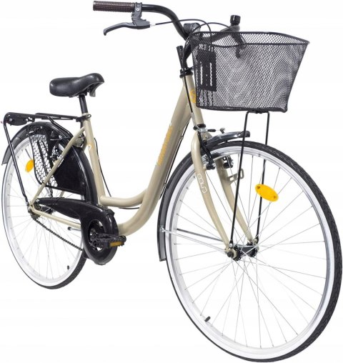 Rower Miejski Damski Jednobieg 26 Koszyk Bagażnik
