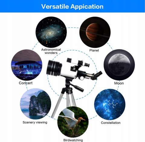Astronomiczny teleskop refraktorowy Upchase 70mm