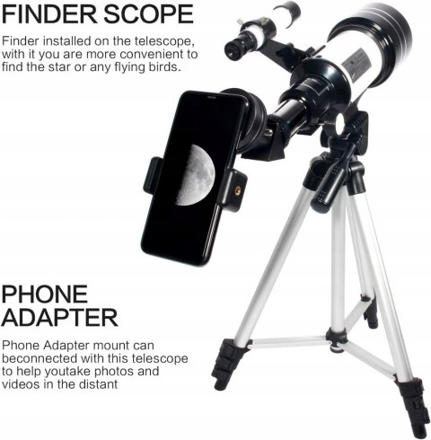 Astronomiczny teleskop refraktorowy Upchase 70mm