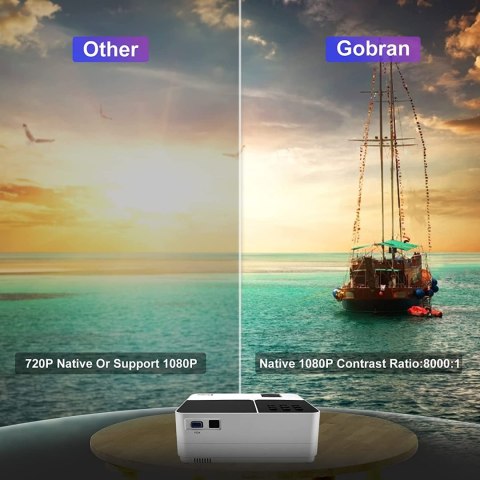 Miniprojektor LCD GOBRAN FH3 - 1080P HD 8000 LM 4K