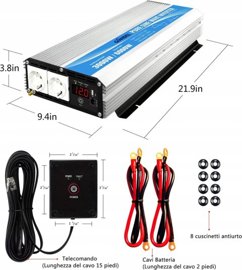 Przetwornica sinusoidalna Giandel 3000W 12V OKAZJA