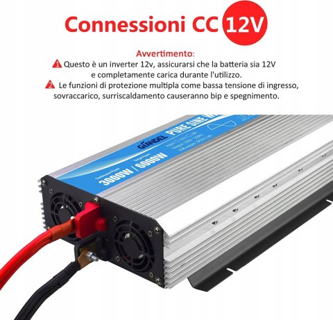 Przetwornica sinusoidalna Giandel 3000W 12V OKAZJA