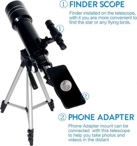 Teleskop astronomiczny Upchase 400/70mm NAJTANIEJ