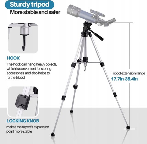 Teleskop dla początkujących MaxLapter 400/70