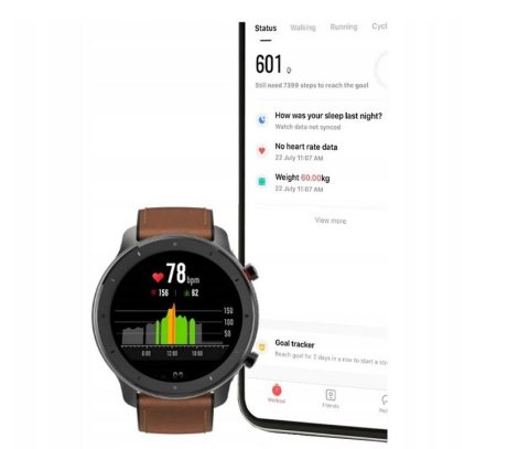 Smartwatch Amazfit GTR 47 brązowy GPS PULSOMETR Smartwatch Amazfit GTR 47 brązowy GPS PULSOMETR