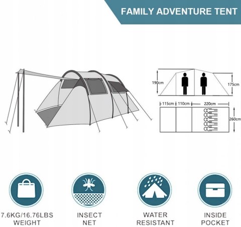 Namiot turystyczny SEMOO X 5 GW FV MEGA OKAZJA!