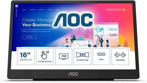 MONITOR AOC 16T2 16'' FULL HD PRZENOŚNY OKAZJA!