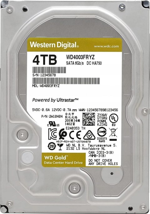 Dysk wewnętrzny HDD NAS WD Gold 4TB GW FV OKAZJA!