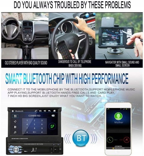 RADIO SAMOCHODOWE 1DIN CAR AS008 BT USB MP5 HIT!