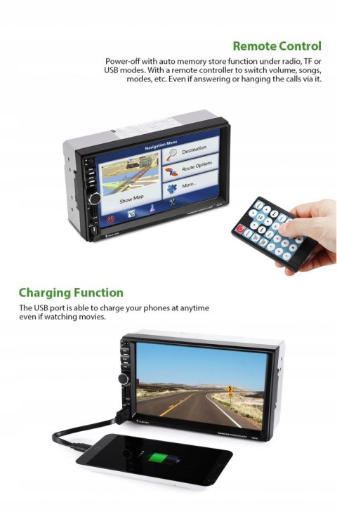 RADIO SAMOCHODOWE RECTANGLE 7021G BT GPS OKAZJA!