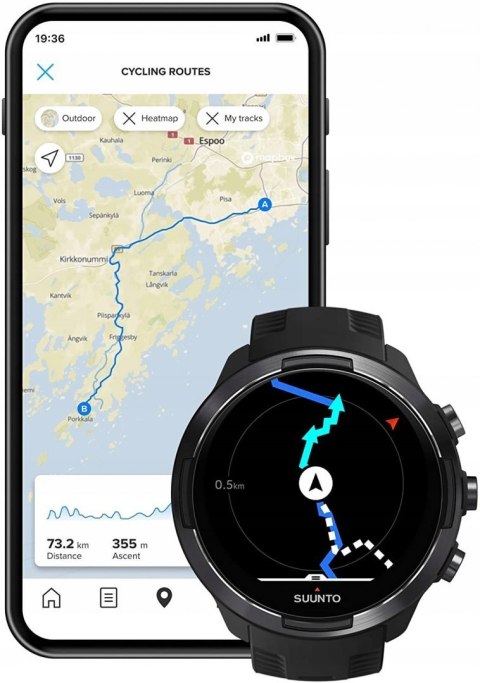 Zegarek Suunto 9 G1 Baro TITANIUM PASEK CZARNY Zegarek Suunto 9 G1 Baro TITANIUM PASEK CZARNY