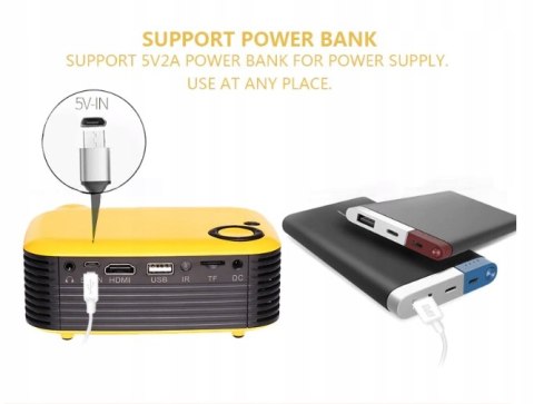 TRANSJEE A2000 Projector 800 Lumens 1000:1