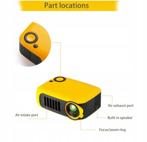 TRANSJEE A2000 Projector 800 Lumens 1000:1