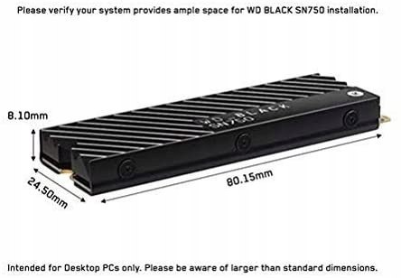Dysk SSD NVMe WD BLACK SN750 1TB Heatsink GW FV