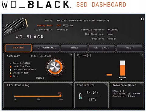 Dysk SSD NVMe WD BLACK SN750 1TB Heatsink GW FV