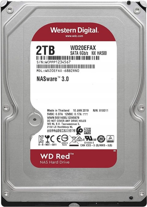 Dysk twardy HDD WD Red 2TB WD20EFAX GW FV