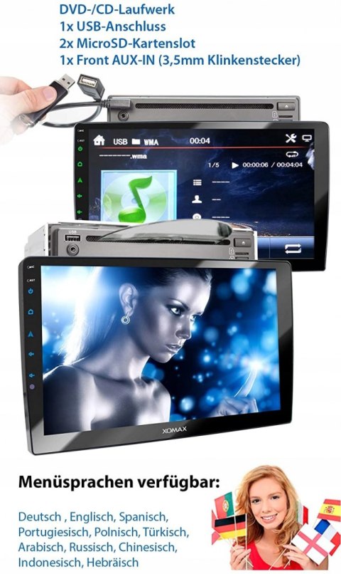 RADIO SAMOCHODOWE XOMAX XM-2DN1005 DVD USB HIT!